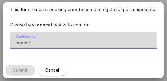 Cancel Confirmation