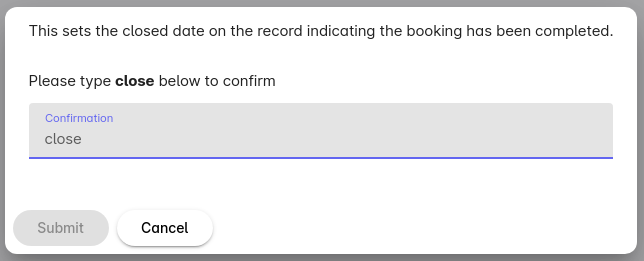 Close Confirmation