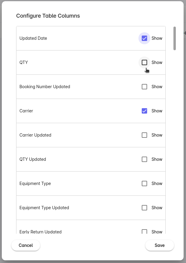 Booking Configuration